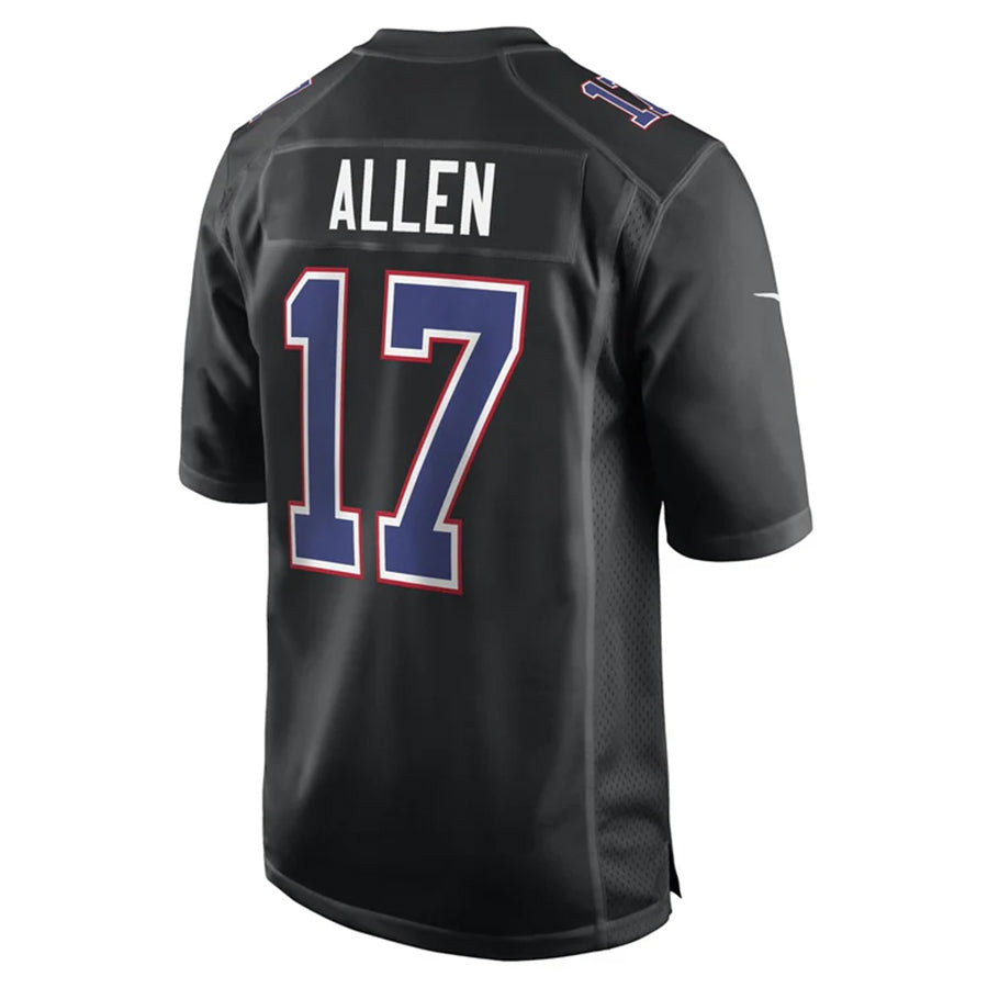 B.Bills #17 Josh Allen Player Black Carbon Fashion Replica Game Football Jerseys