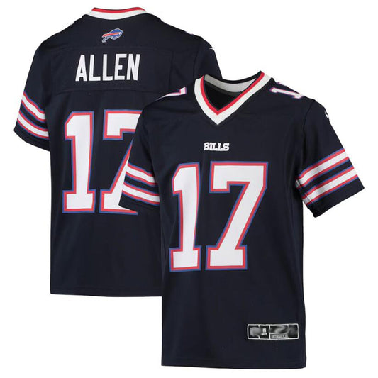B.Bills #17 Josh Allen Player Navy Inverted Team Game Football Jerseys
