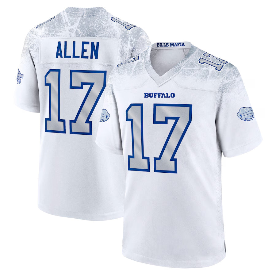 B.Bills #17 Josh Allen Player White Rivalries Collection Game Football Jerseys