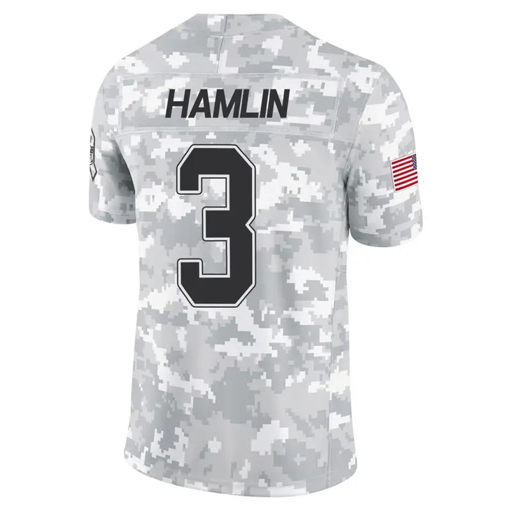 B.Bills #3 Damar Hamlin Player Arctic Camo Salute to Service Limited Football Jerseys