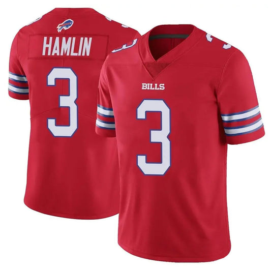 B.Bills #3 Damar Hamlin Player Red Vapor Limited Football Jerseys