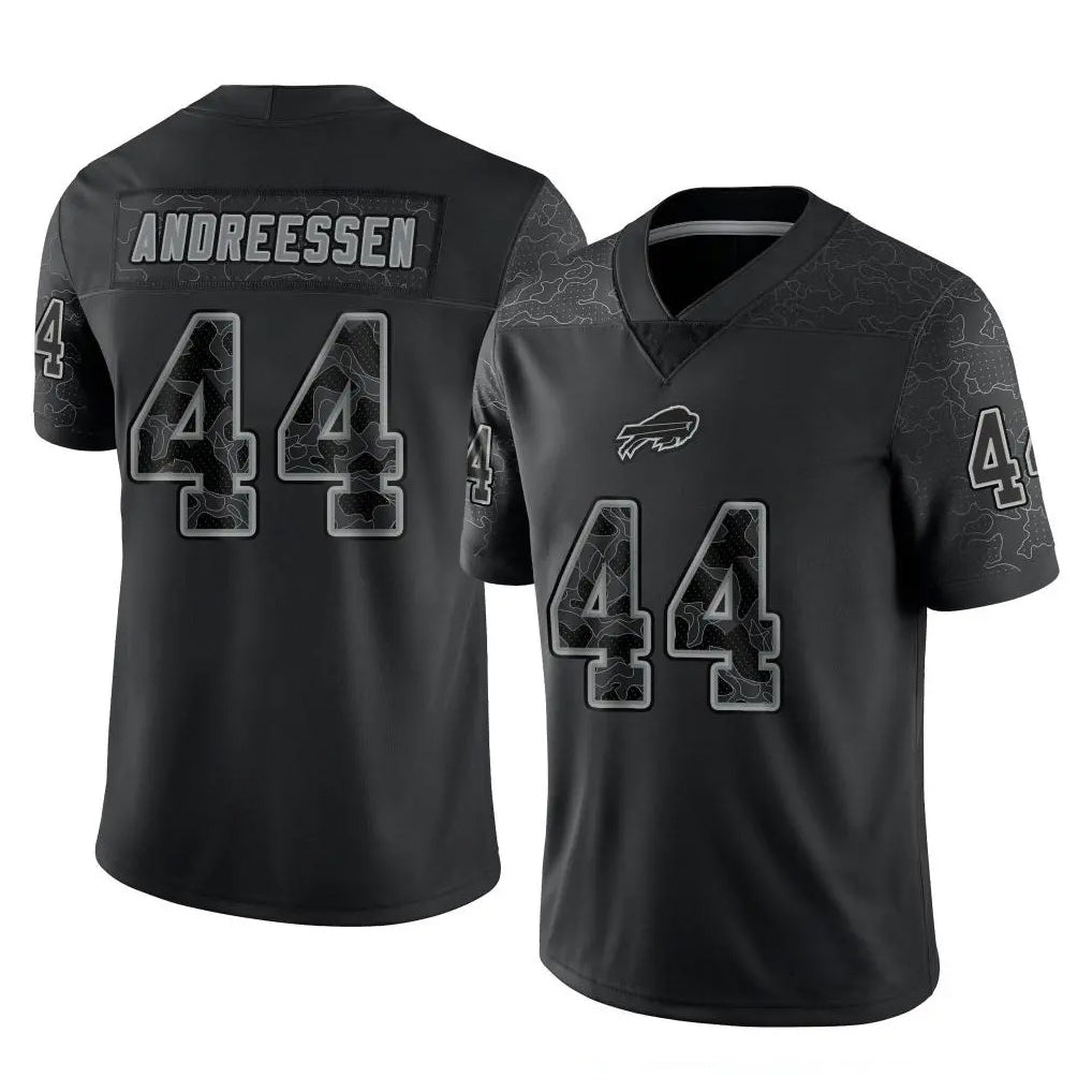 B.Bills #44 Joe Andreessen Player Black RFLCTV Limited Football Jerseys