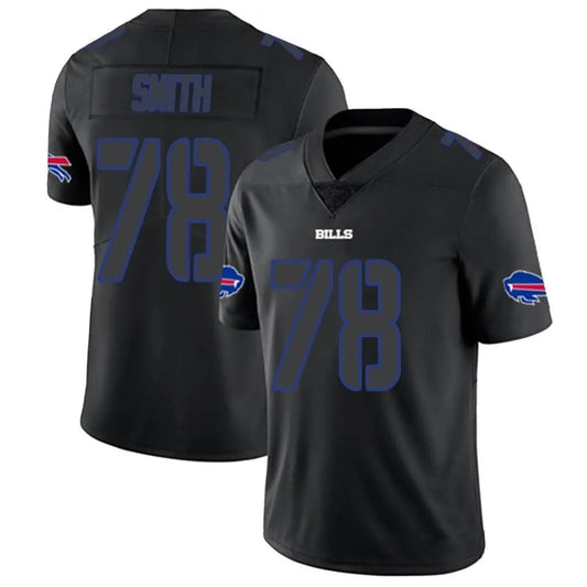 B.Bills #78 Bruce Smith Player Limited Black Impact Football Jerseys