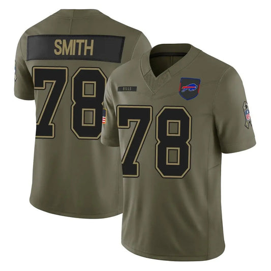 B.Bills #78 Bruce Smith Player Salute to Service Vapor F.U.S.E. Limited Football Jerseys
