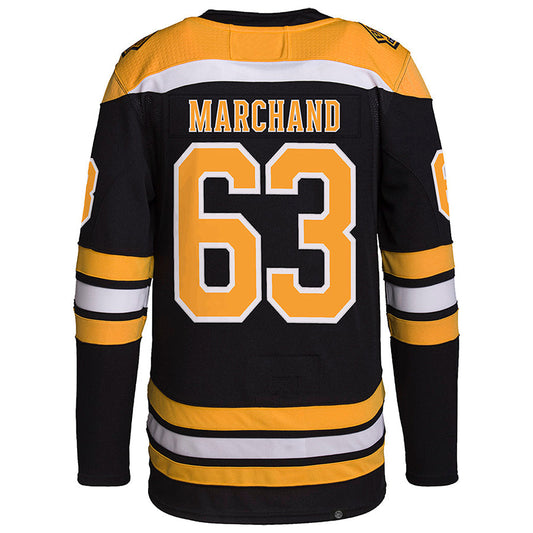 B.Bruins #63 Brad Marchand Player Black Home Hockey Jerseys
