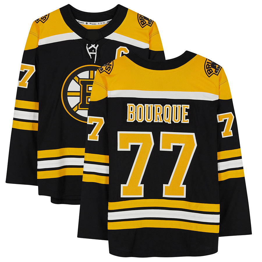 B.Bruins #77 Ray Bourque Player Fanatics Home Breakaway Black Hockey Jerseys