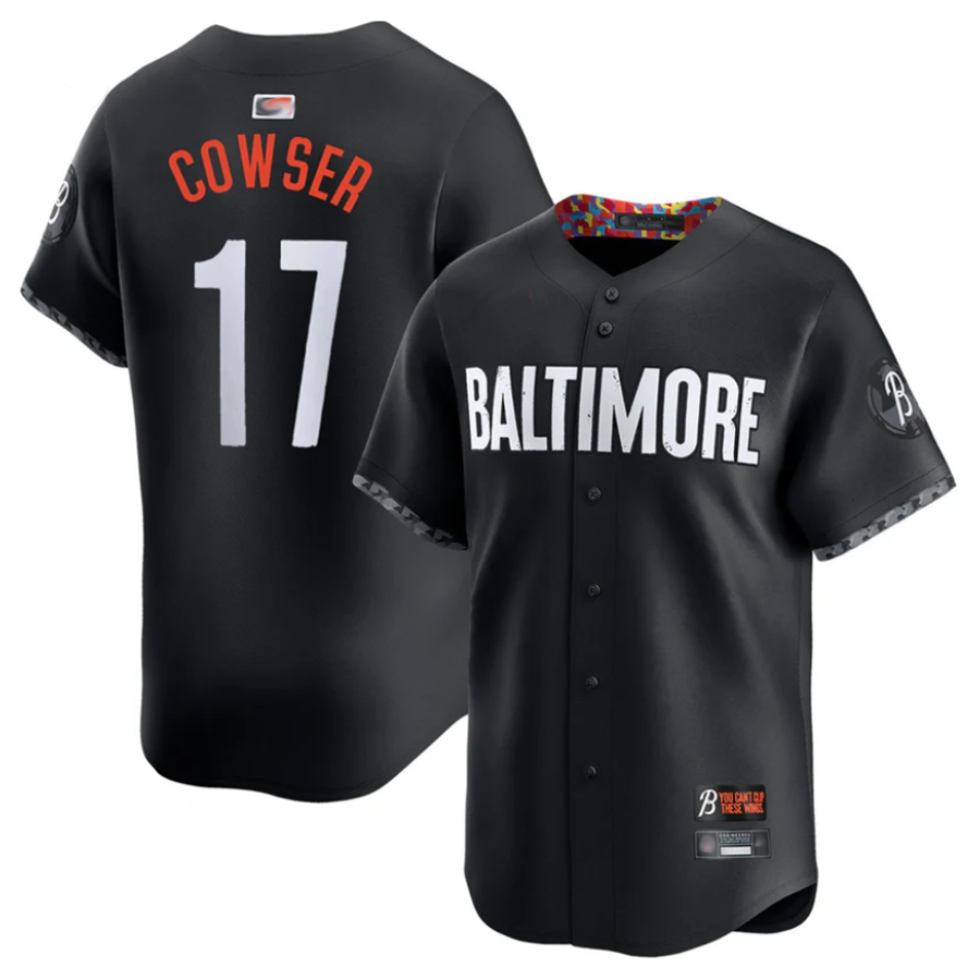 B.Orioles #17 Colton Cowser Player Black City Connect Replica Baseball Jerseys