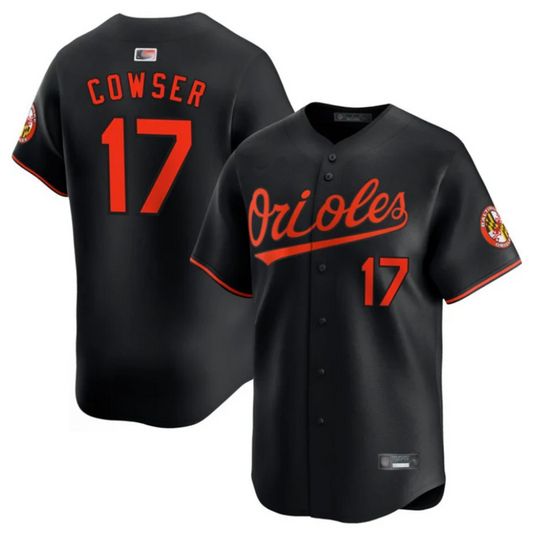 B.Orioles #17 Colton Cowser Player Black Home Replica Baseball Jerseys