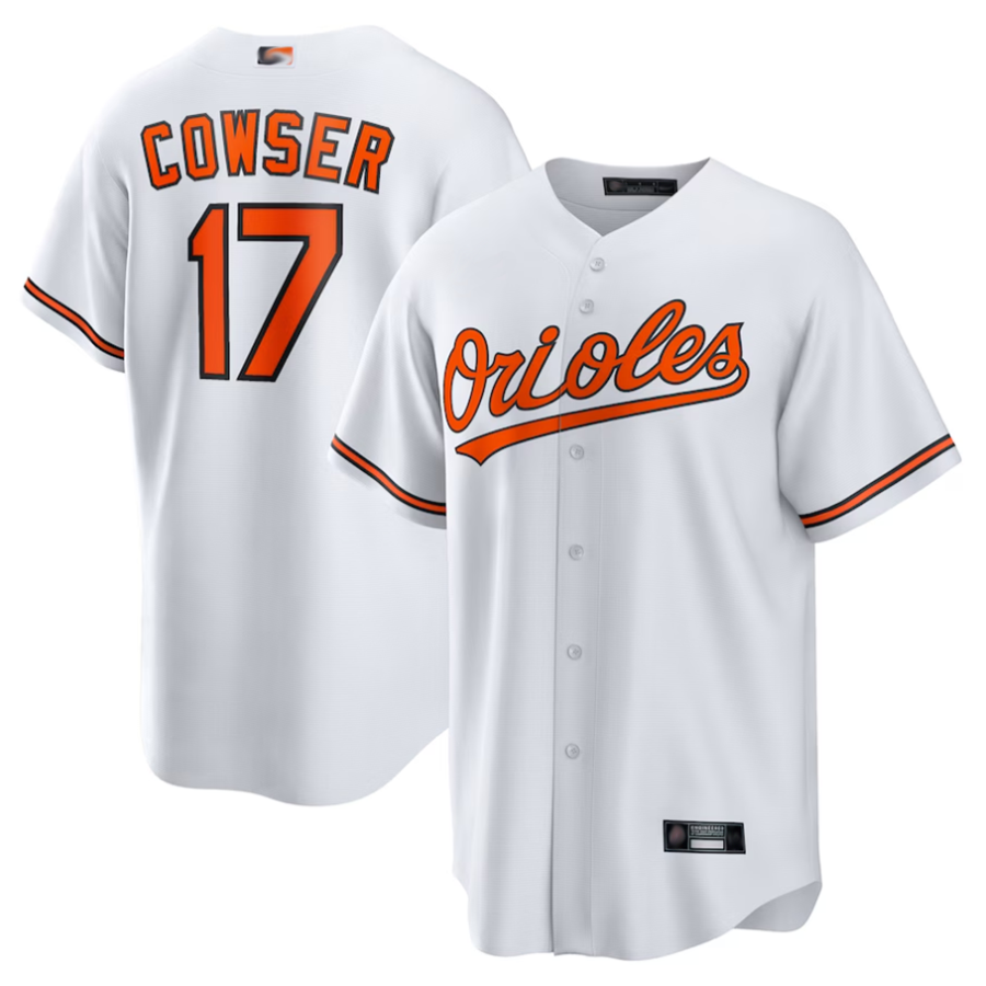 B.Orioles #17 Colton Cowser Player White Home Replica Baseball Jerseys
