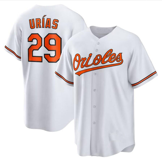 B.Orioles #29 Ram��?n Ur��aas Player White Home Replica Baseball Jerseys