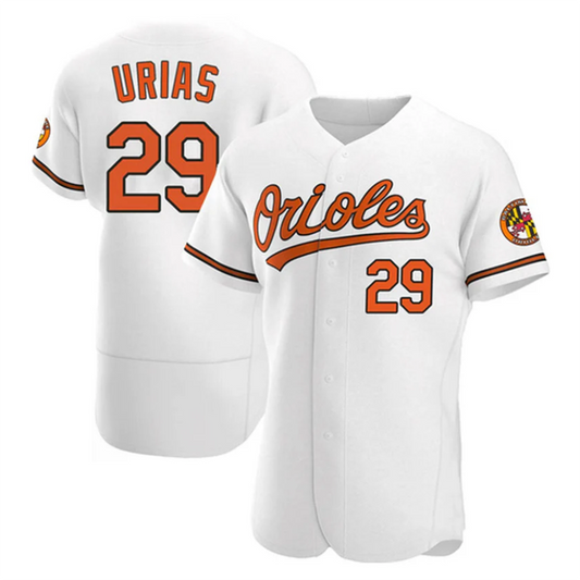 B.Orioles #29 Ram��?n Ur��aas Player White Home Replica Elite Baseball Jerseys