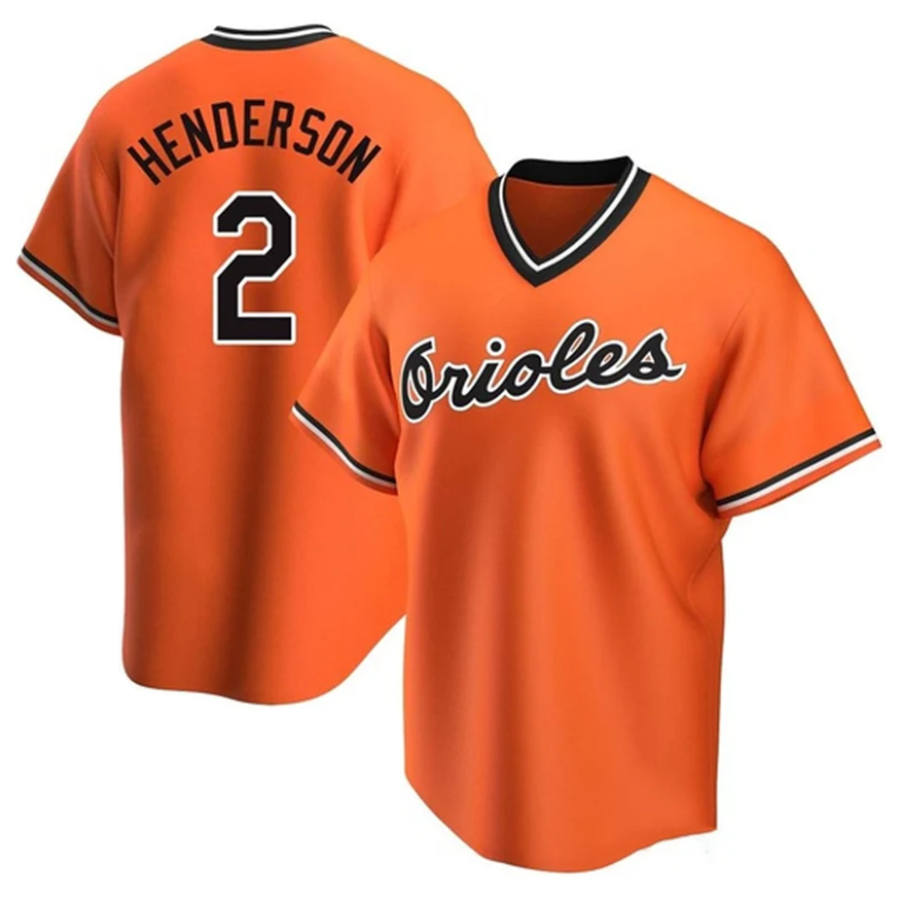 B.Orioles #2 Gunnar Henderson Player Orange Home Replica Baseball Jerseys