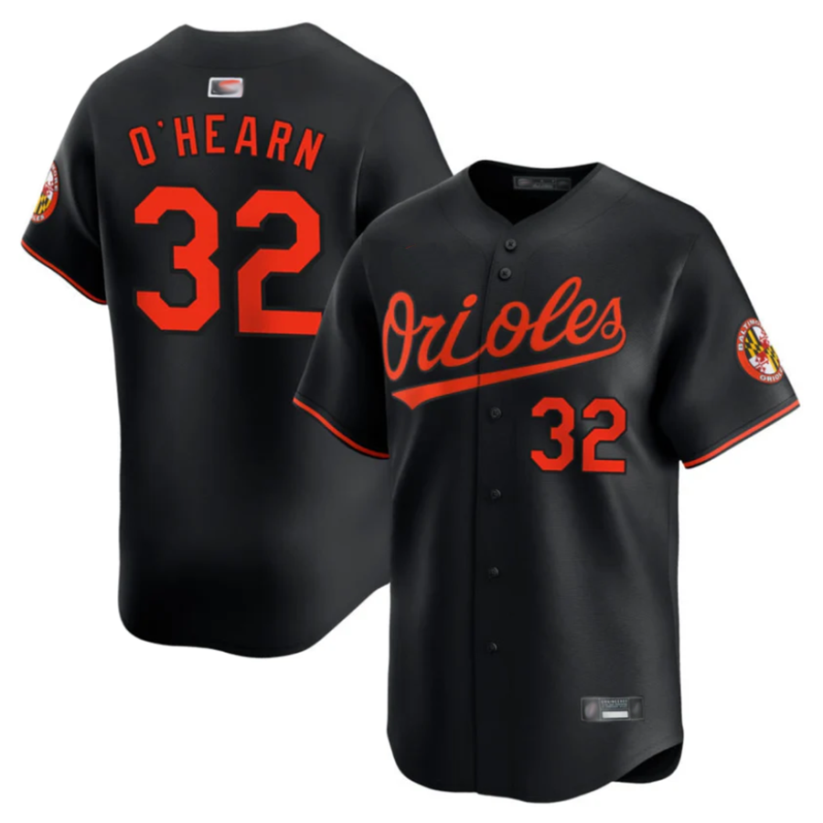 B.Orioles #32 Ryan O'Hearn Player Black Home Replica Baseball Jerseys