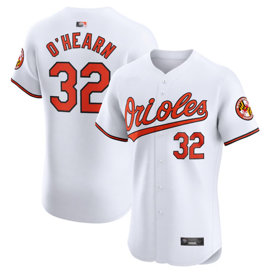 B.Orioles #32 Ryan O'Hearn Player White Home Limited Elite Baseball Jerseys