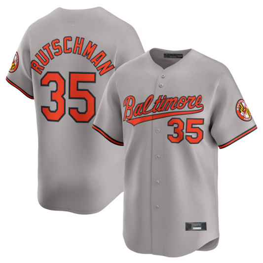 B.Orioles #35 Adley Rutschman Gray Limited Player Game Jersey American Stitched Baseball Jerseys