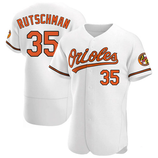 B.Orioles #35 Adley Rutschman Player White Limited Elite Stitched Baseball Jerseys