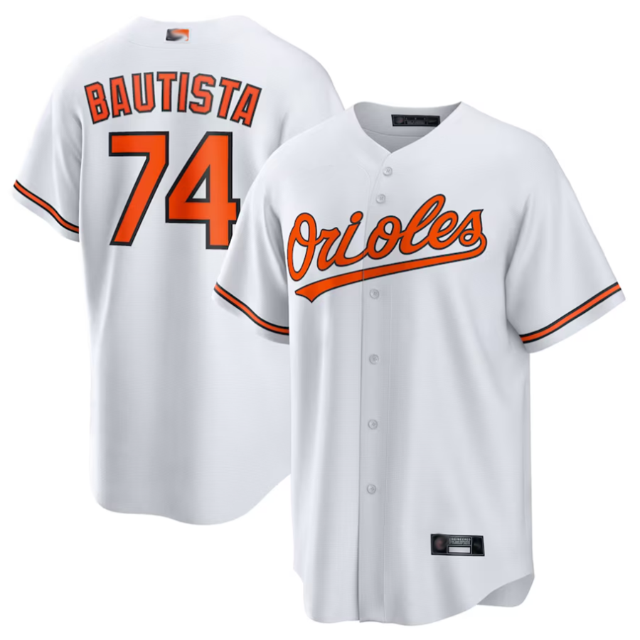 B.Orioles #74 Felix Bautista Player White Replica Baseball Jerseys