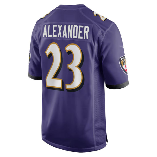 B.Ravens #23 Jaire Alexander Player Purple Home Game Football Jerseys