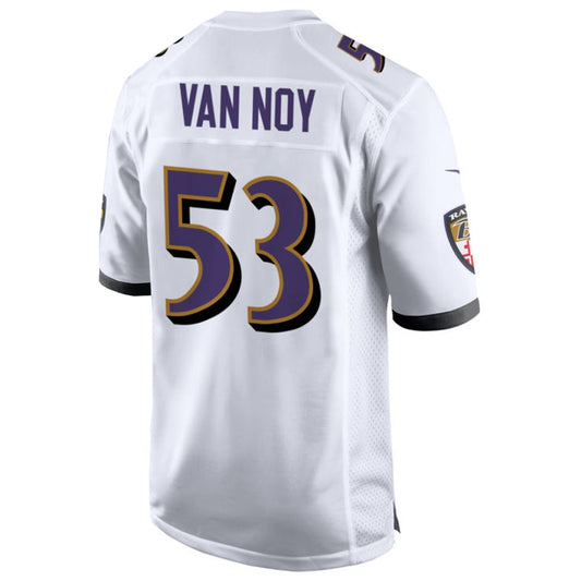 B.Ravens #53 Kyle Van Noy Player White Home Game Football Jerseys