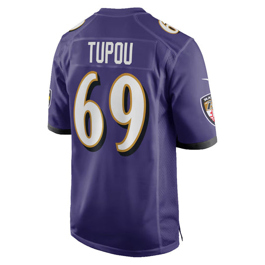 B.Ravens #69 Josh Tupou Player Purple Home Game Football Jerseys