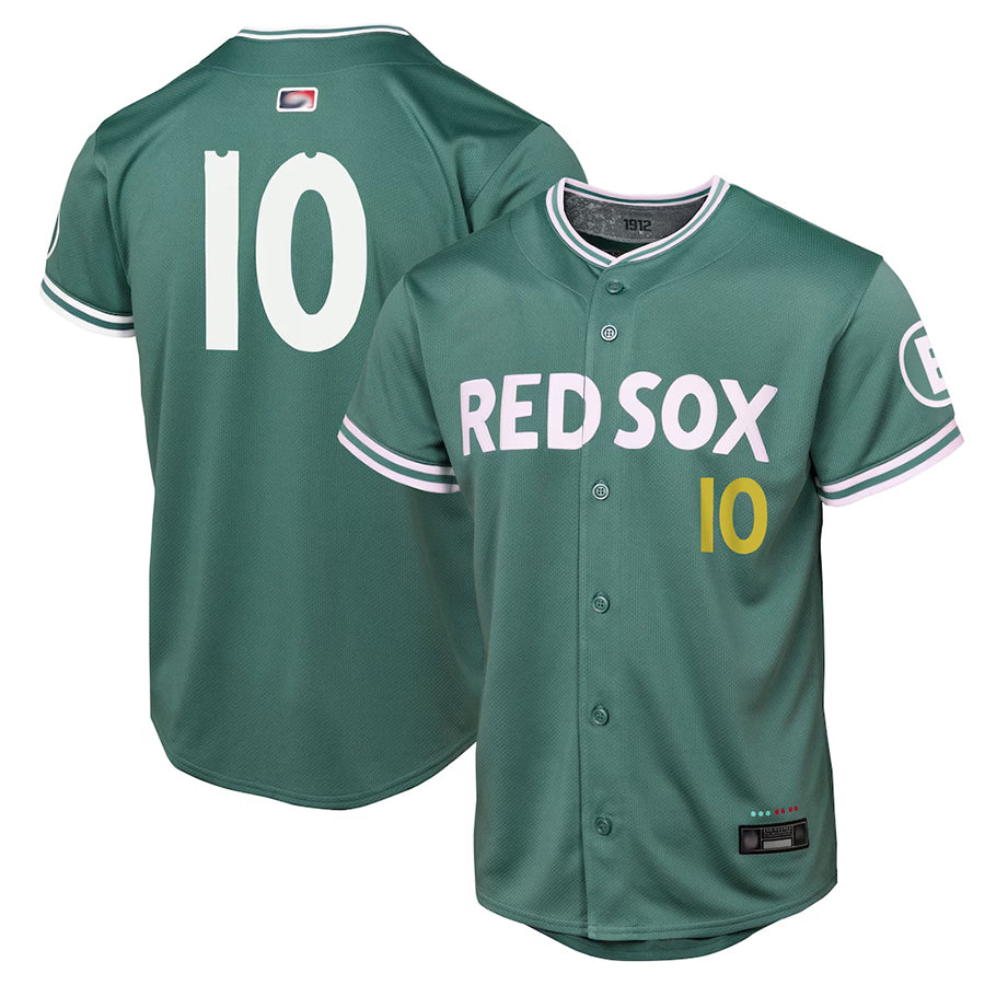 B.Red Sox #10 Trevor Story Player Green City Connect Limited Baseball Jerseys