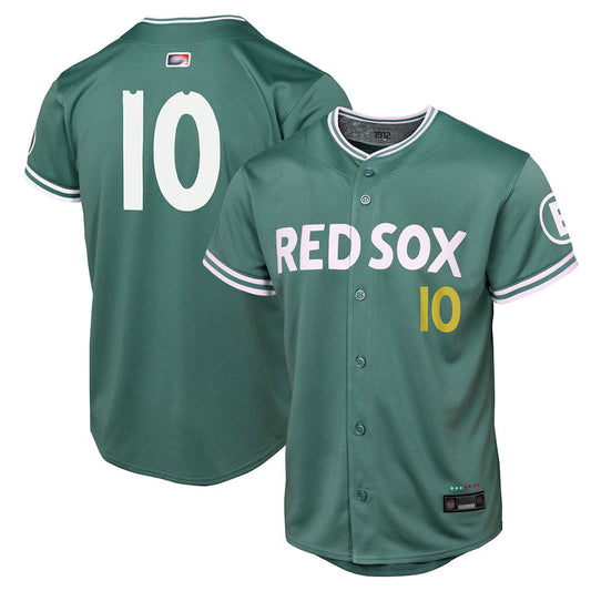 B.Red Sox #10 Trevor Story Player Green City Connect Limited Baseball Jerseys