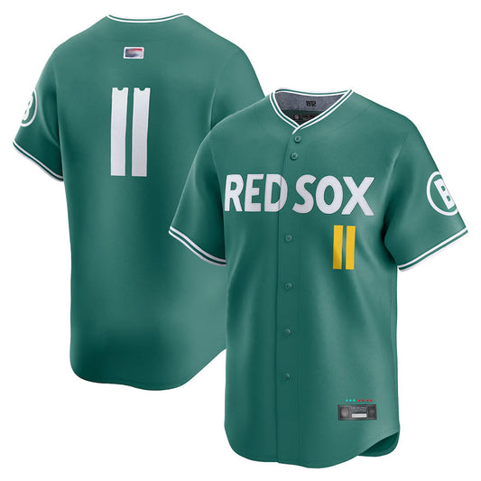 B.Red Sox #11 Rafael Devers Player Green City Connect Limited Baseball Jerseys