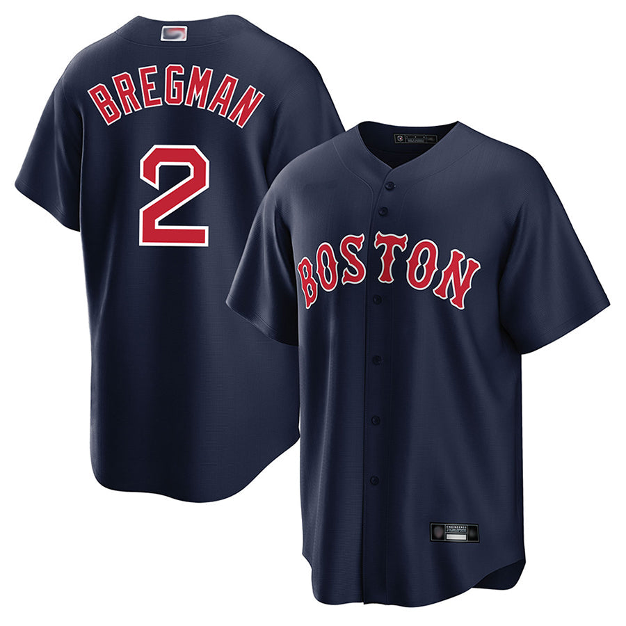 B.Red Sox #2 Alex Bregman Player Navy Replica Baseball Jerseys