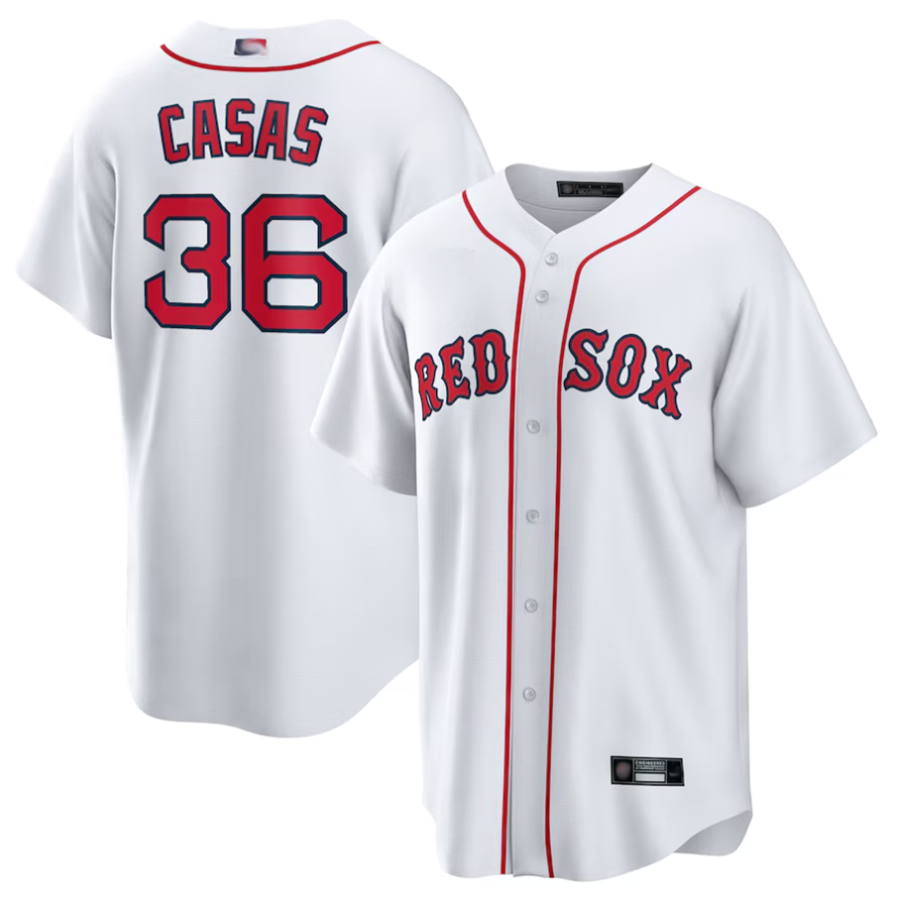 B.Red Sox #36 Triston Casas Player White Home Replica Baseball Jerseys