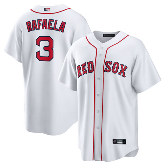 B.Red Sox #3 Ceddanne Rafaela Player White Home Replica Baseball Jerseys