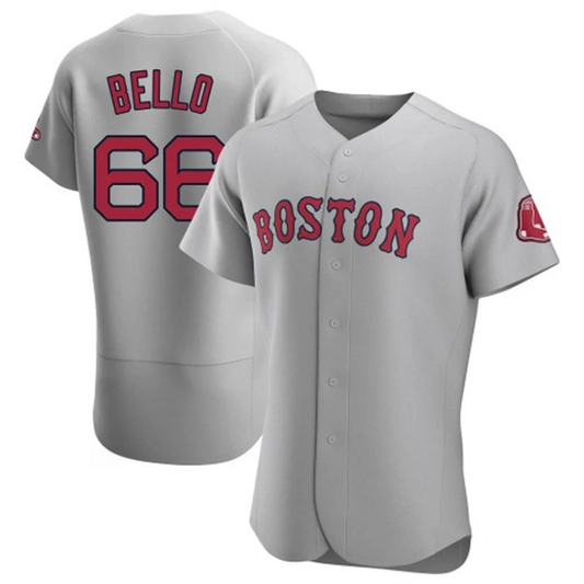 B.Red Sox #66 Brayan Bello Player Gray Home Limited Elite Baseball Jerseys