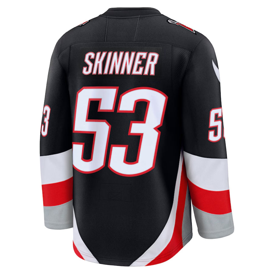 B.Sabres #53 Jeff Skinner Player Fanatics Premium Black Hockey Jerseys
