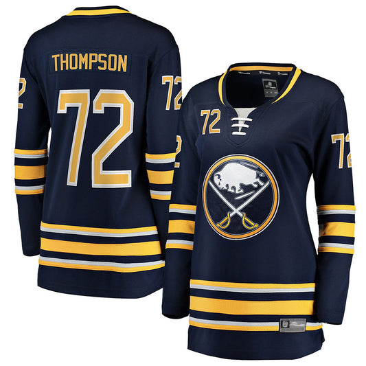 B.Sabres #72 Tage Thompson Player Fanatics Navy Home Breakaway Hockey Jerseys