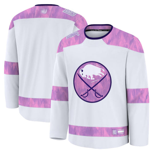 B.Sabres Blank Player Fanatics Fights Cancer White Hockey Jerseys