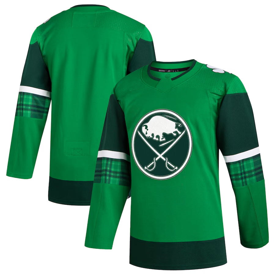 B.Sabres Blank Player Premium Kelly Green Game Hockey Jerseys