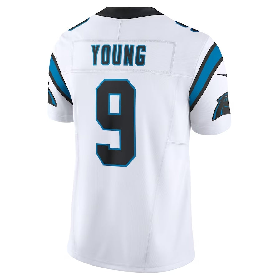 C.Panthers #9 Bryce Young Player Vapor F.U.S.E. Limited Jersey - White Stitched American Football Jerseys