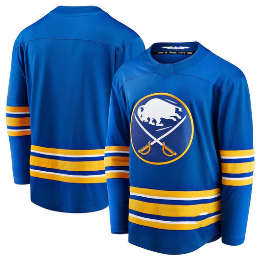 B.Sabres Fanatics Blank Player Home Breakaway Jersey - Royal Stitched American Hockey Jerseys