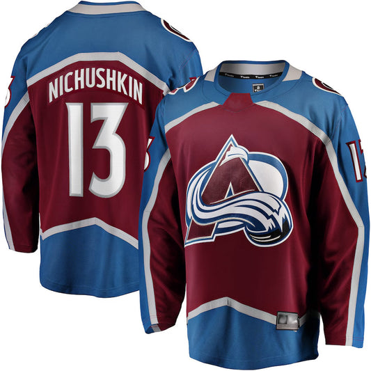 C.Avalanche #13 Valeri Nichushkin Player Fanatics Breakaway Burgundy Hockey Jerseys