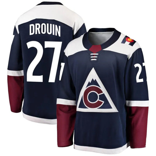 C.Avalanche #27 Jonathan Drouin Player Breakaway Alternate Navy Hockey Jerseys