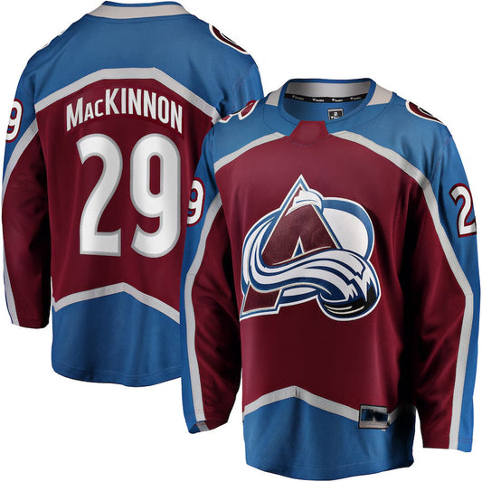 C.Avalanche #29 Nathan MacKinnon Player Fanatics Home Breakaway Burgundy Hockey Jerseys