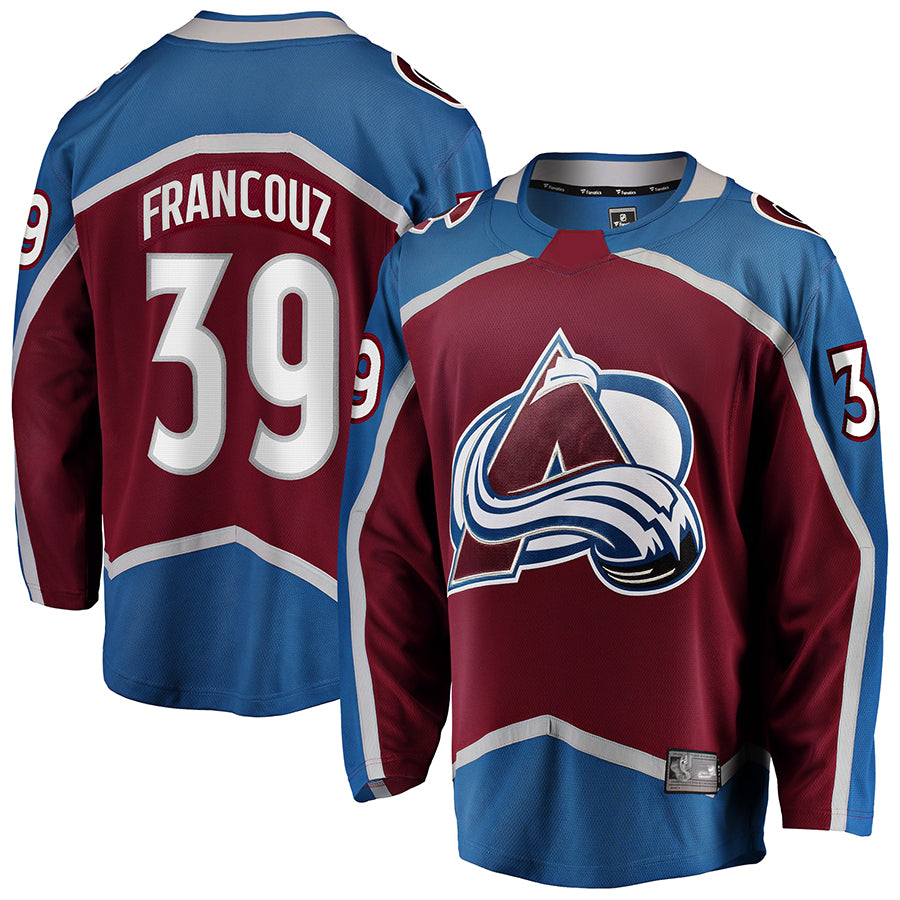 C.Avalanche #39 Pavel Francouz Player Fanatics Home Breakaway Burgundy Hockey Jerseys