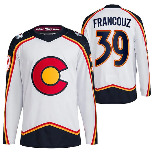 C.Avalanche #39 Pavel Francouz Player Fanatics White Reverse Retro 2.0  Hockey Jerseys