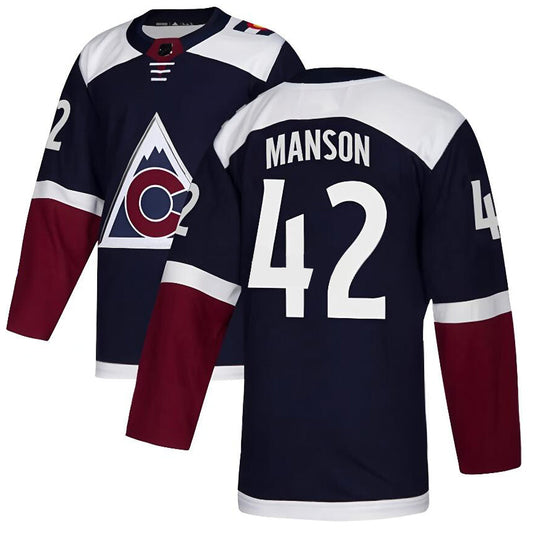 C.Avalanche #42 Josh Manson Player Fanatics Alternate Premium Navy Hockey Jerseys