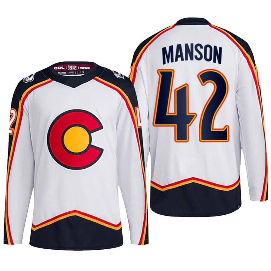 C.Avalanche #42 Josh Manson Player Fanatics White Reverse Retro 2.0  Hockey Jerseys