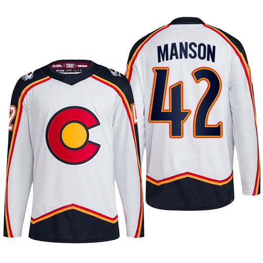C.Avalanche #42 Josh Manson Player Fanatics White Reverse Retro 2.0  Hockey Jerseys