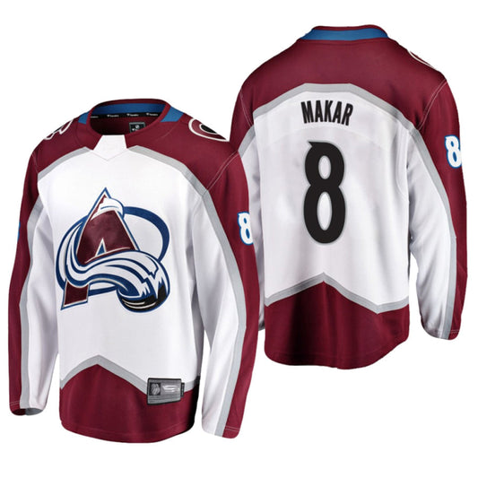 C.Avalanche #8 Cale Makar Player Fanatics Away White Breakaway Hockey Jerseys