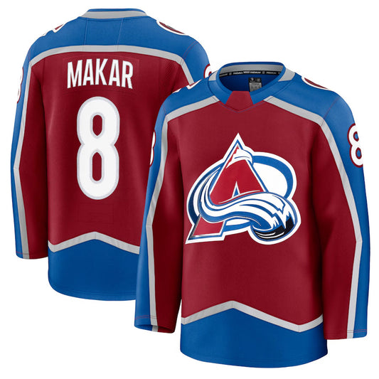 C.Avalanche #8 Cale Makar Player Fanatics Home Premium Burgundy Hockey Jerseys