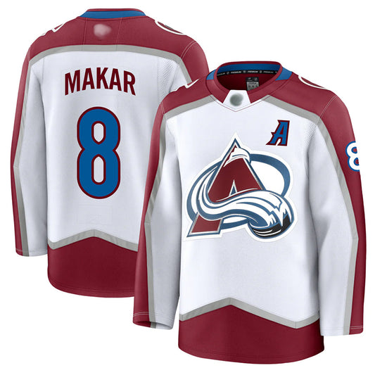 C.Avalanche #8 Cale Makar Player Fanatics White Premium Hockey Jerseys