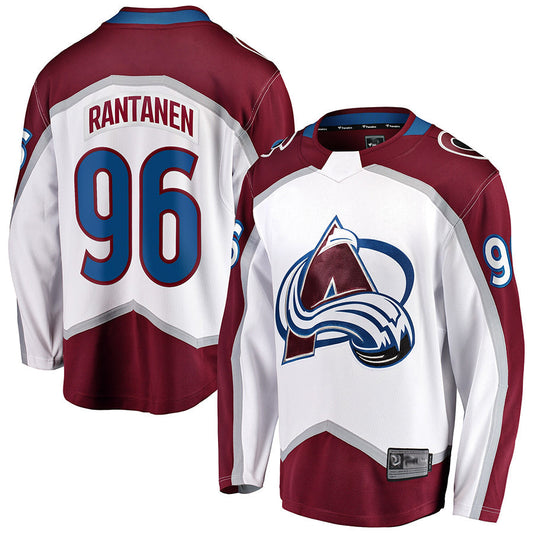 C.Avalanche #96 Mikko Rantanen Player Fanatics Away Premium White Hockey Jerseys