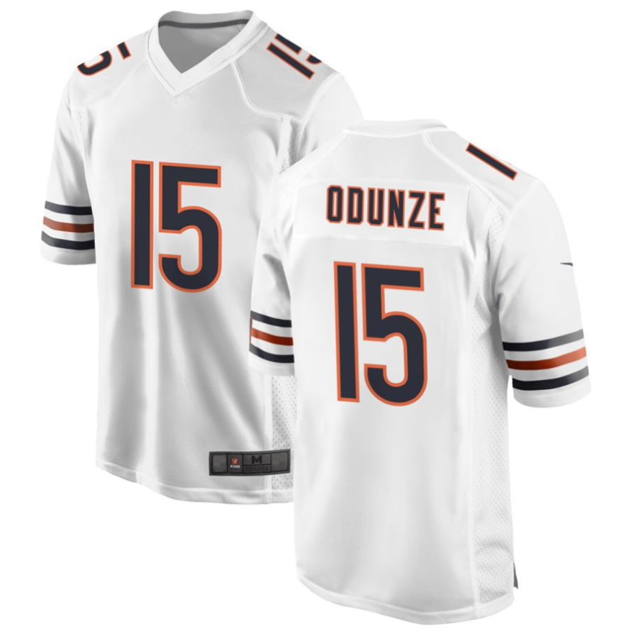 C.Bears #15 Rome Odunze White Player Game Football Jerseys